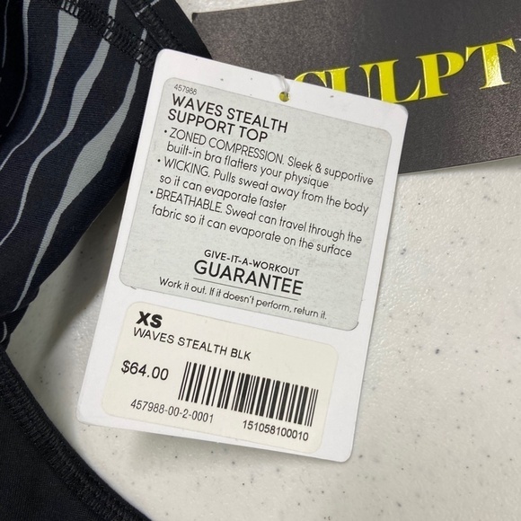 Athleta Waves Stealth Support Top Black Gray - Picture 3 of 4